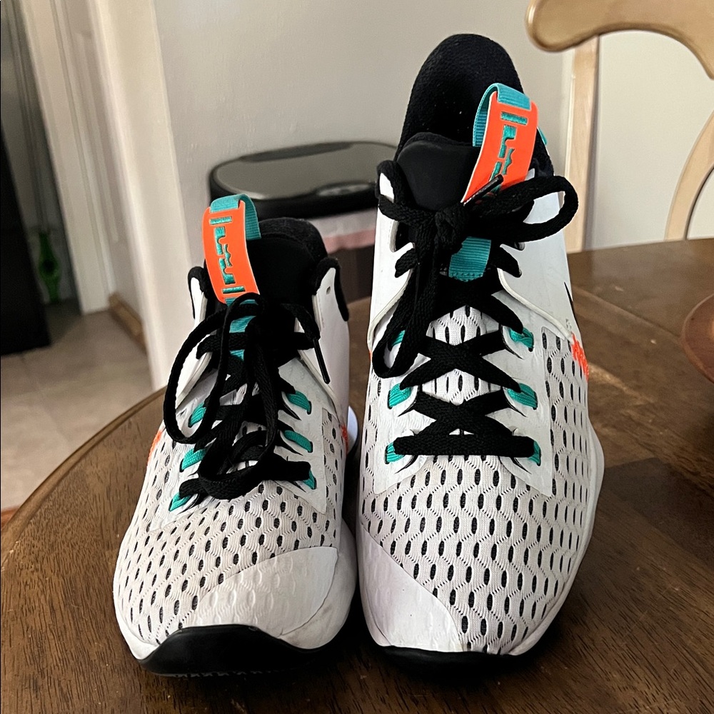 Nike LeBron Witness 5 White Clear Jade Basketball Sneakers